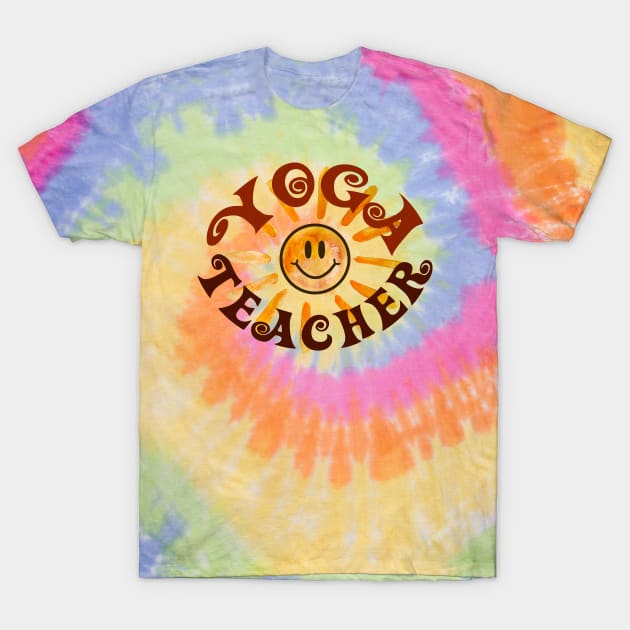 Yoga Teacher Happy Face Sunshine Gift T-Shirt by Heartsake
